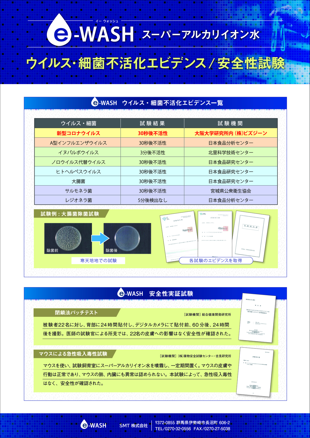 ウイルス細菌不活性化試験認証済